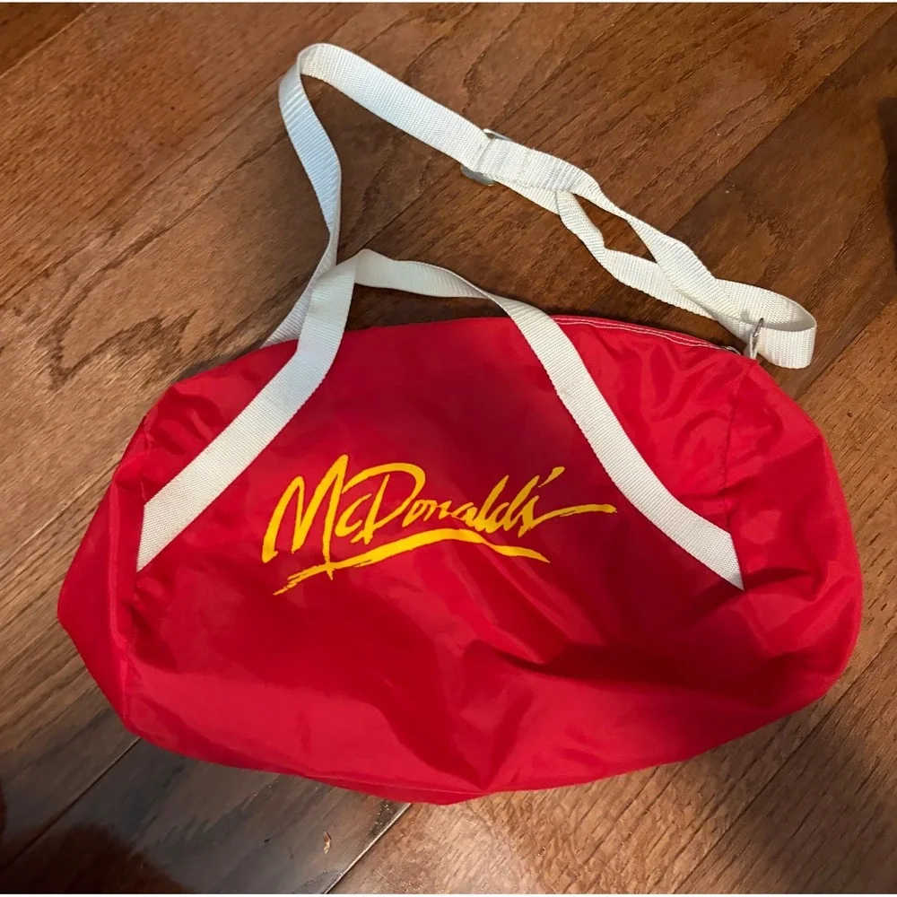McDonalds Duffle Bag Vintage Retro Red Yellow Graphic Logo Gym Travel